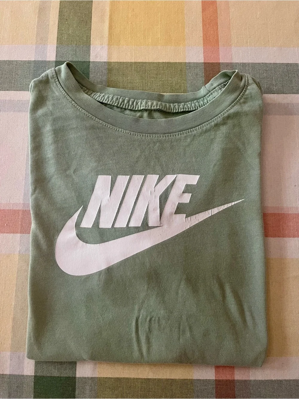 🌿 Nike Sage Green Tee with White Swoosh | Boys Large
